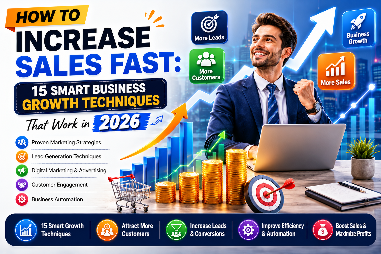How to Increase Sales Fast: 15 Smart Business Growth Techniques That Work in 2026